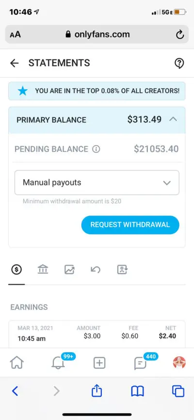 Onlyfans careers earnings